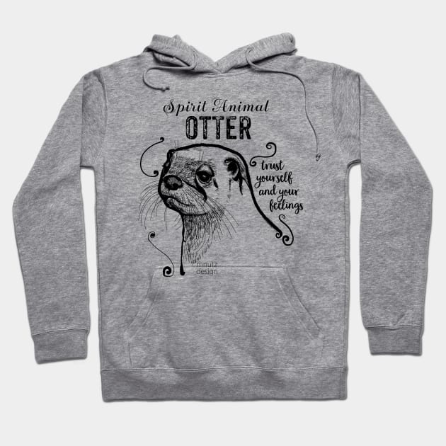 Spirit animal - Otter black Hoodie by mnutz